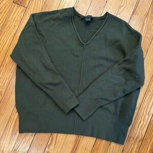 Olive Green V-Neck Sweater
